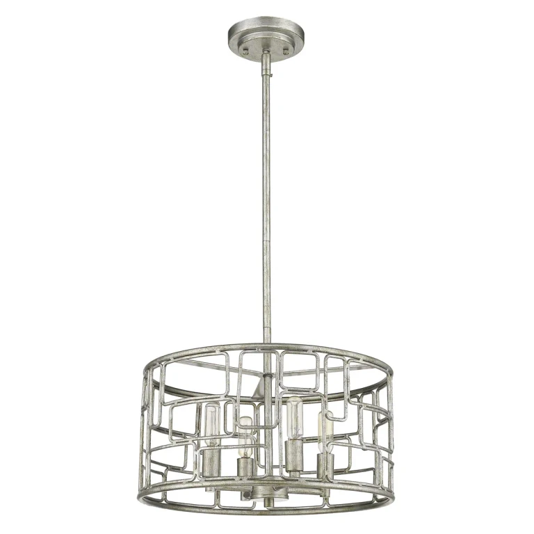Antique Silver Four Light Pendant from the Amoret Collection
