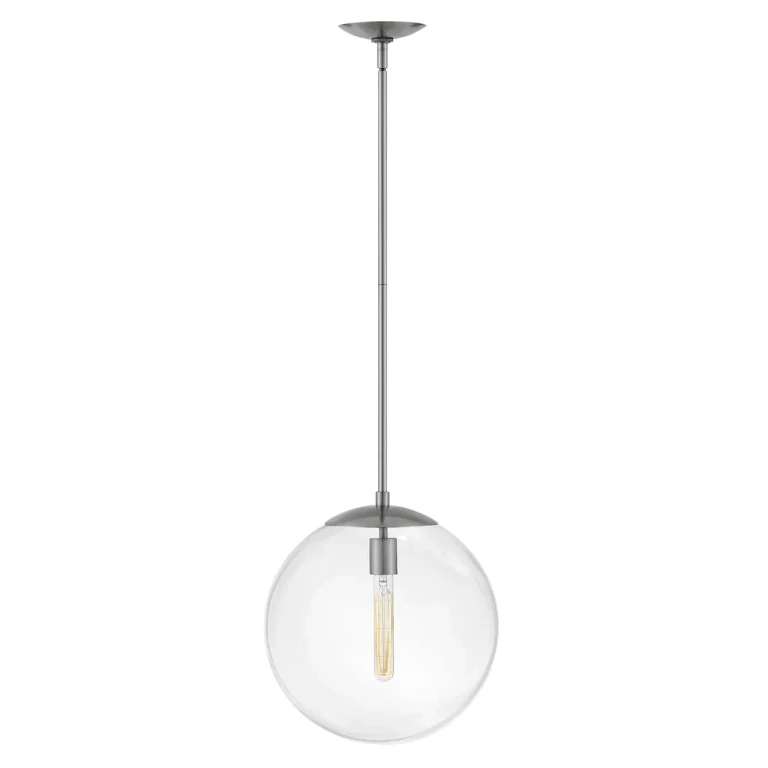 Polished Antique Nickel LED Pendant from the Warby Collection