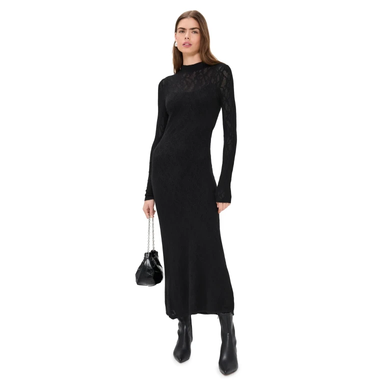 Z Supply Aden Mesh Dress Black L