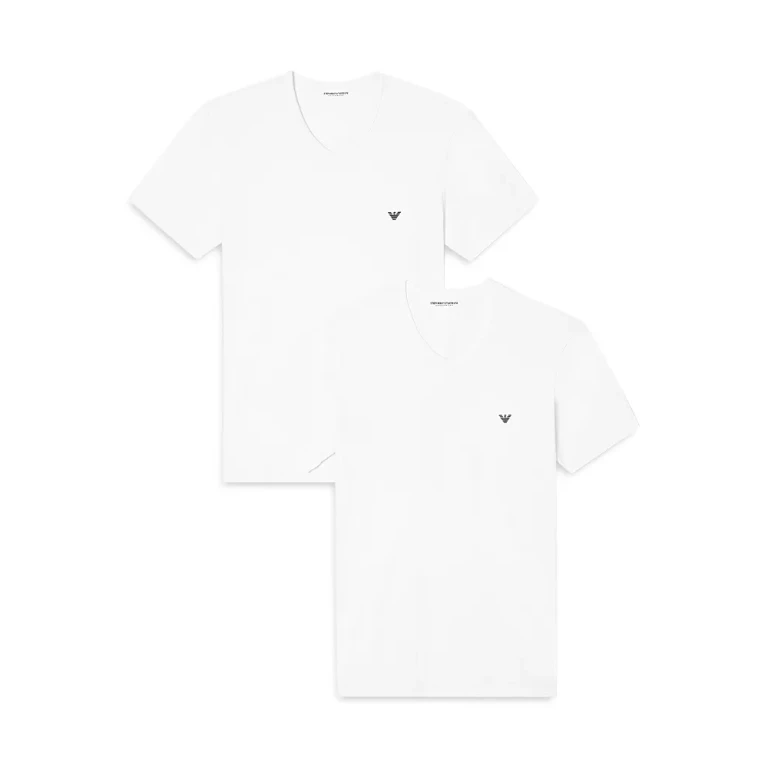 Emporio Armani V Neck Stretch Tees, Pack of 2