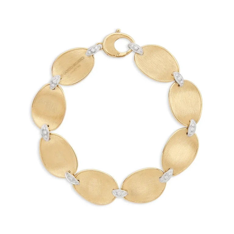 Marco Bicego Diamond Accented Flex Bracelet in 18K White & Yellow Gold, 0.16 tcw