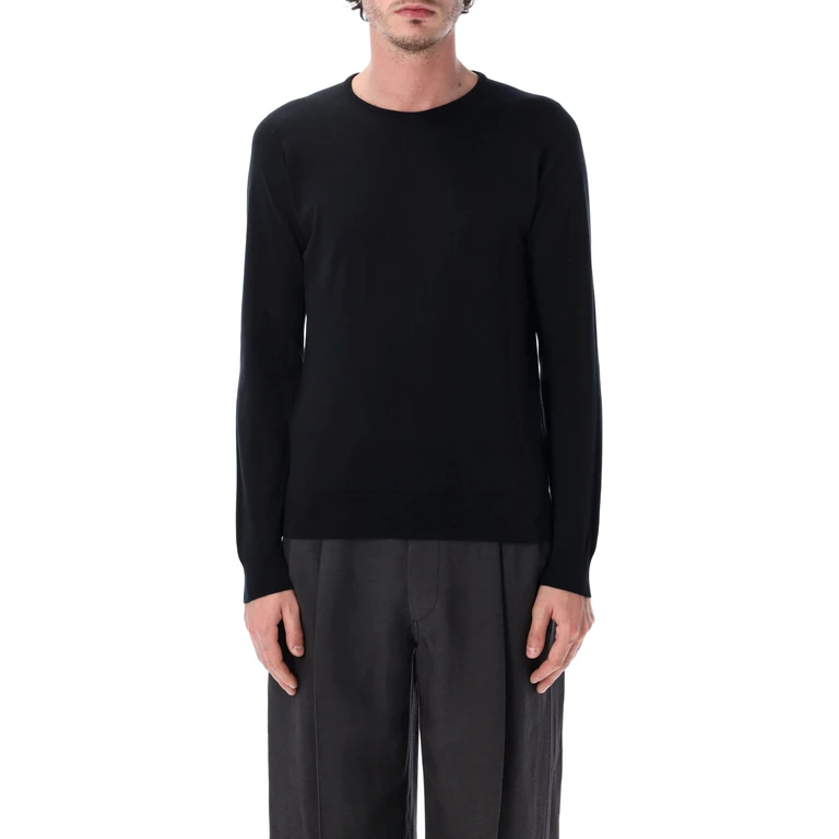 John Smedley Hatfield Cotton Jumper Black Sweater - Men