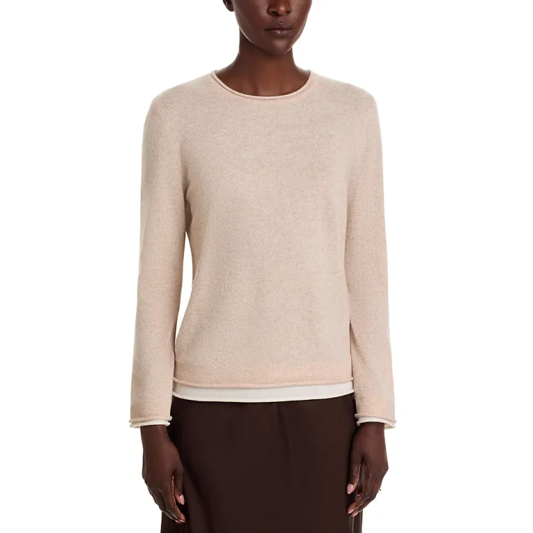 Double Layer Cashmere Crewneck Sweater - Exclusive