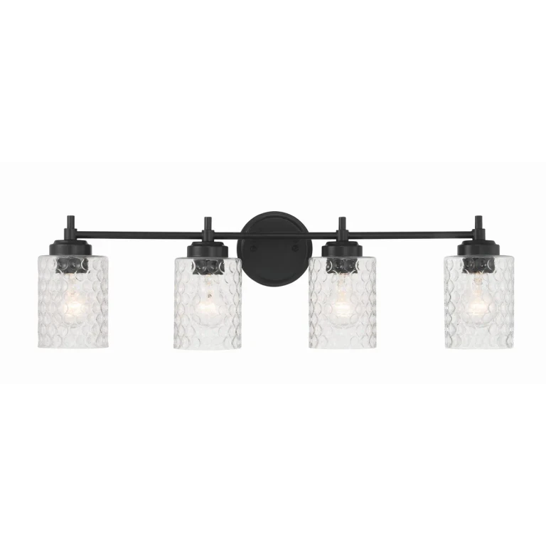 Flat Black Bathroom Vanity Light from the Claire Collection