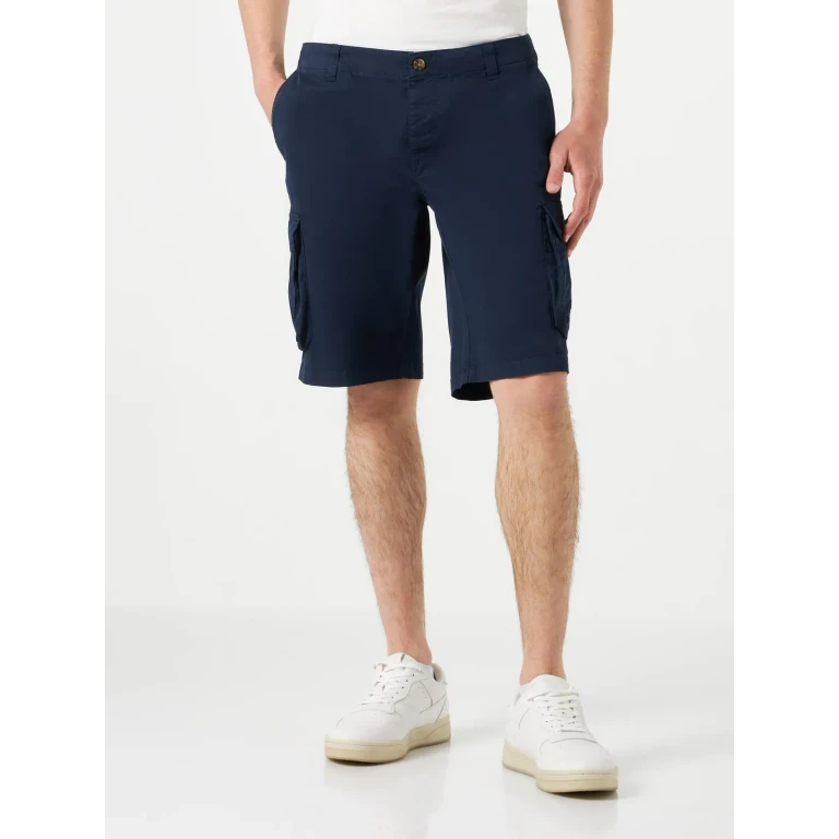 MC2 Saint Barth Freeport Navy Blue Cotton Cargo Shorts