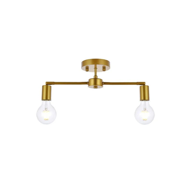 Brass Two Light Flush Mount from the Zane Collection