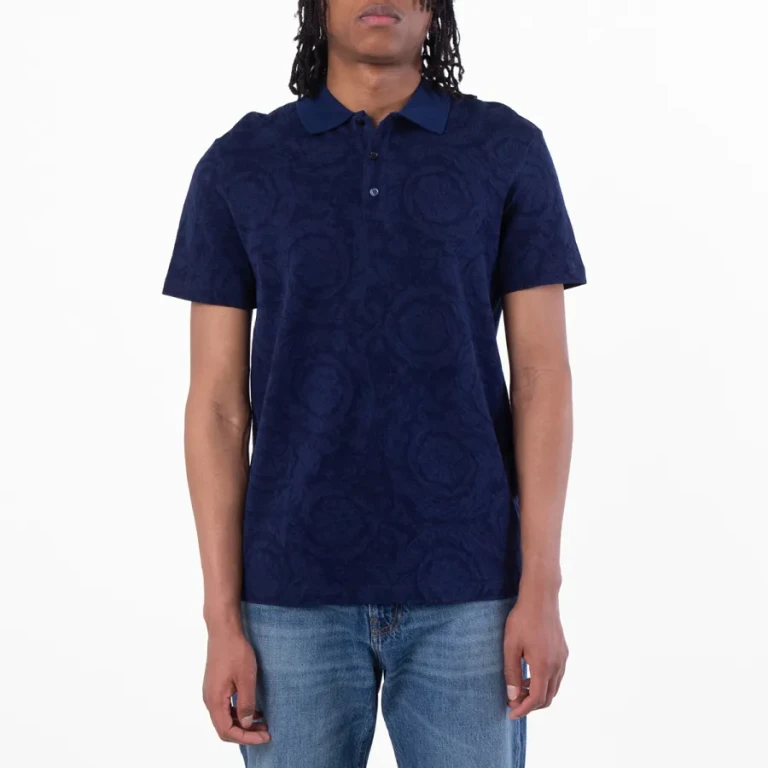 Versace Barocco Cotton Pique Polo Shirt