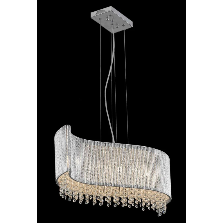 Chrome Five Light Pendant from the Influx Collection