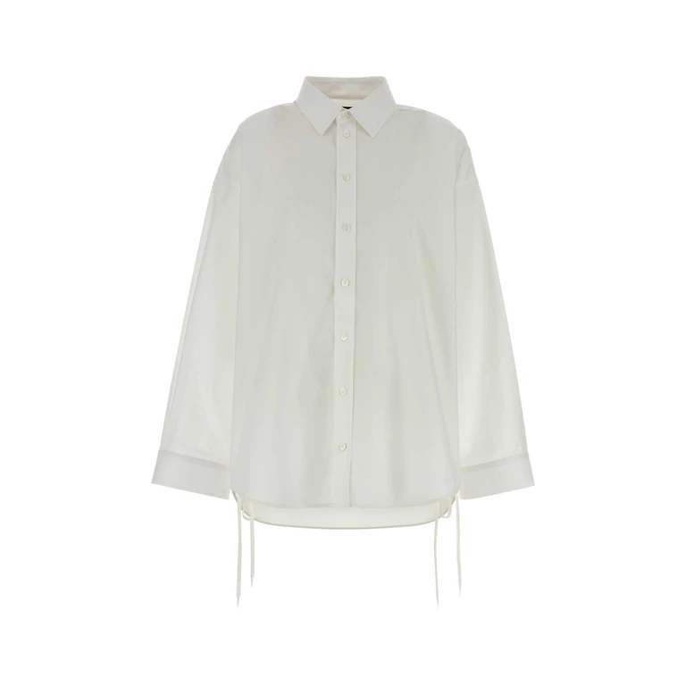 Balenciaga White Poplin Oversize Shirt Camicie - Women