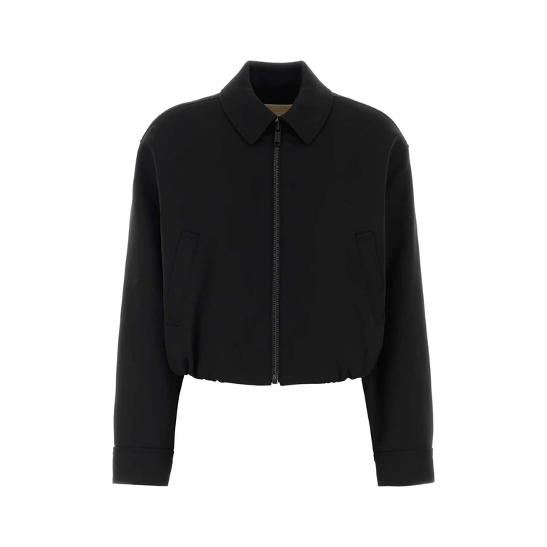 Michael By Michael Kors Black Twill Bomber Jacket Giubbini - Women