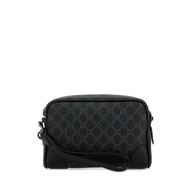 Gucci Printed Canvas Small Gg Emblem Crossbody Bag Blackblackblack T Polyurethane Polyamide Borse A Tracolla - Men