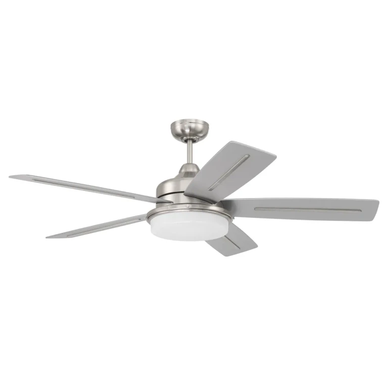 Craftmade Drew 1-Light Ceiling Fan with Blades Included in Brushed Polished Nickel