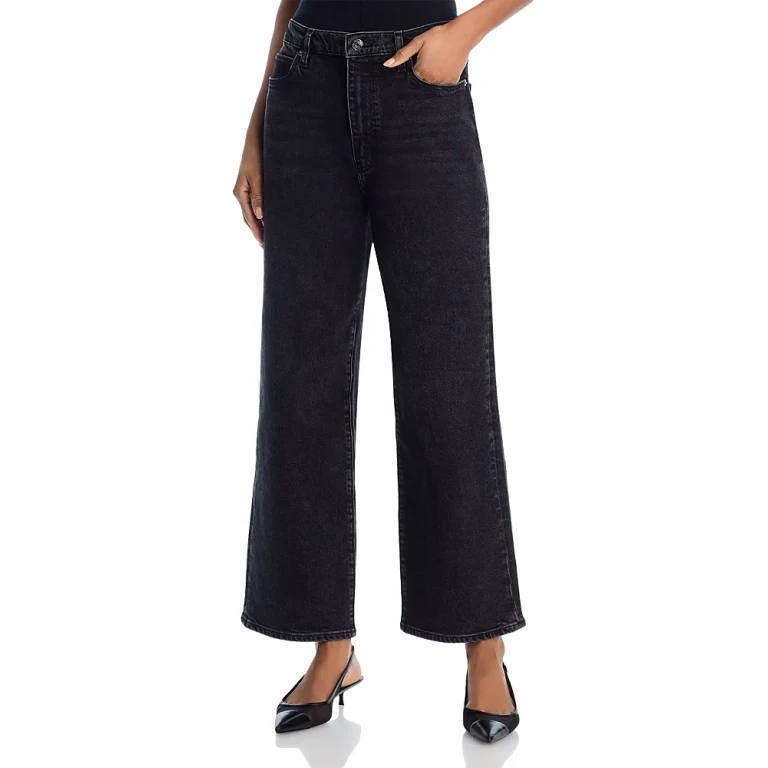 Frame The Wide High Rise Wide Leg Jeans in Deco