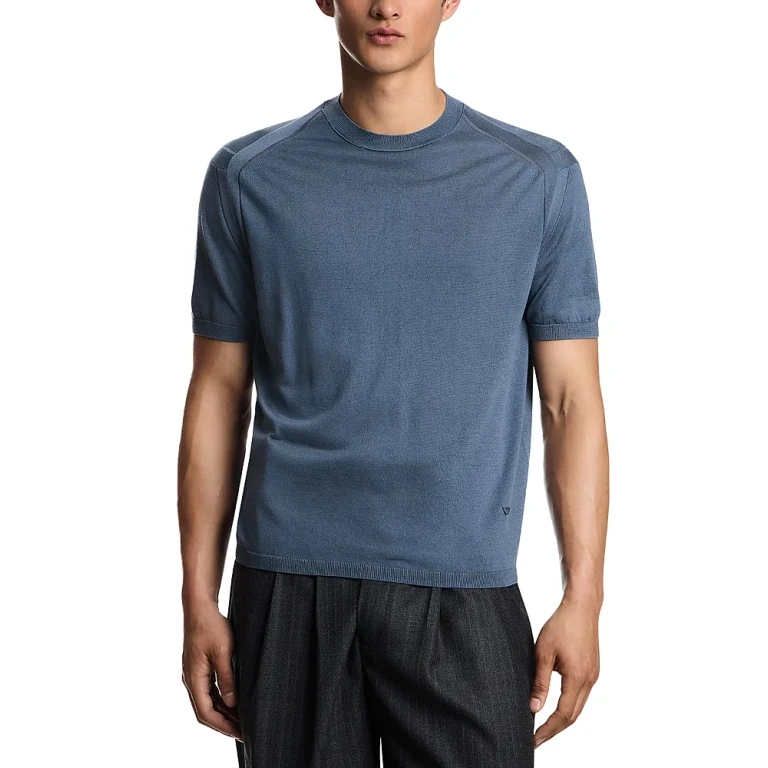 Emporio Armani Jersey Knit Short Sleeved Sweater