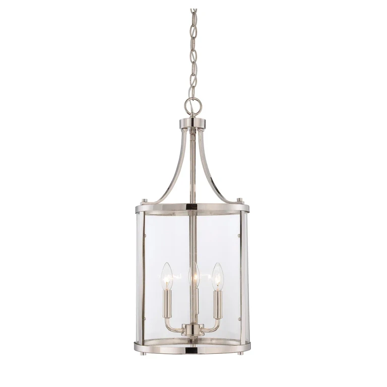 Savoy House Penrose 3-Light Foyer Lantern in Polished Nickel - 7-1040-3-109