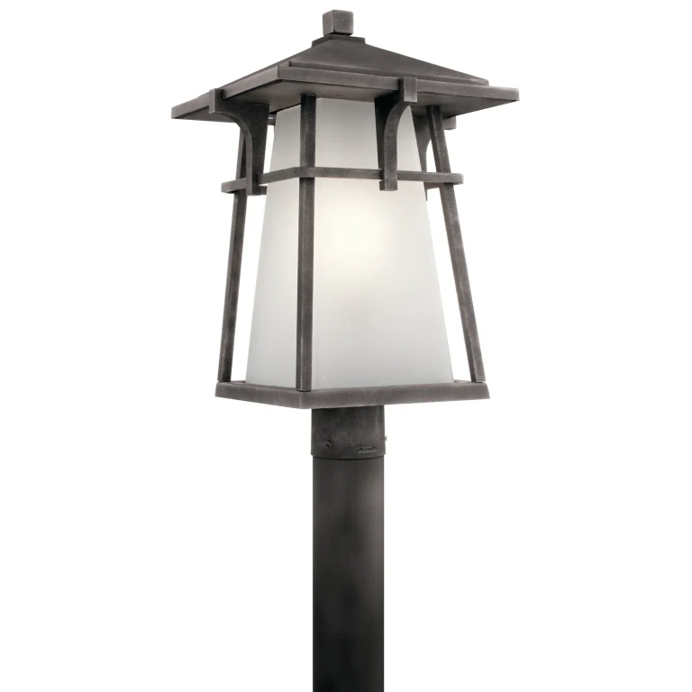 Beckett 1-Light Outdoor Post Lantern in Weathered Zinc
