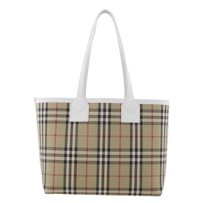 Burberry Ladies Archive Beige Check Cotton Canvas Small London Tote