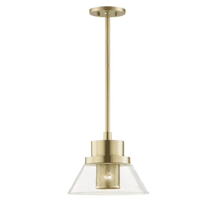 Paoli 10" Mini Pendant in Aged Brass