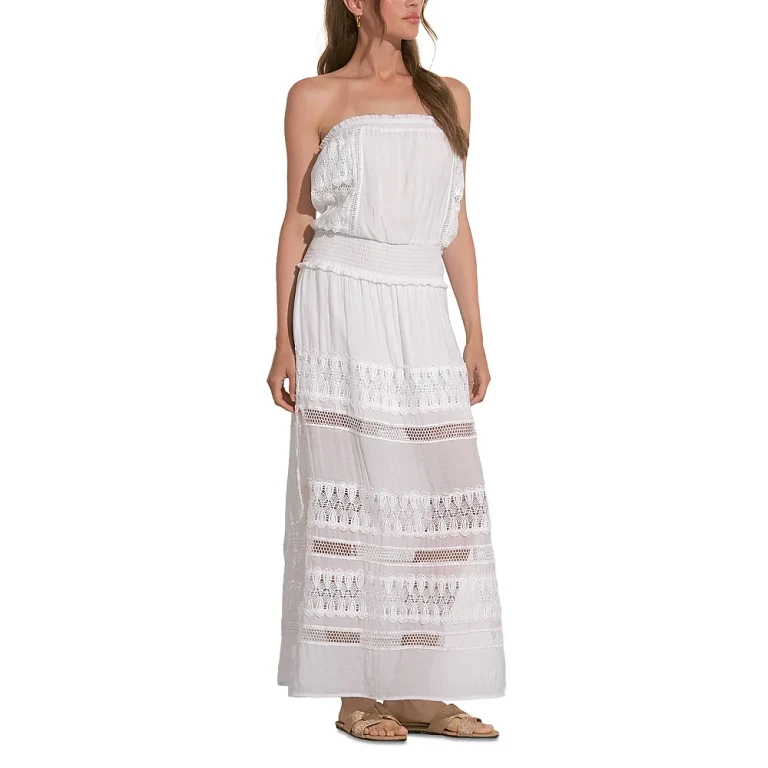 Elan Strapless Crochet Maxi Dress