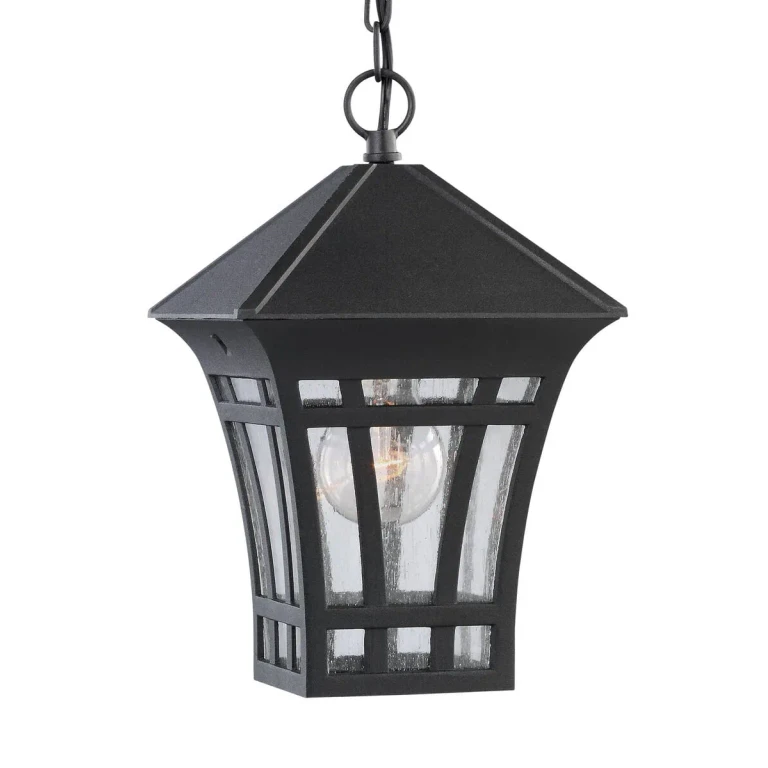 Black One Light Outdoor Pendant from the Herrington Collection