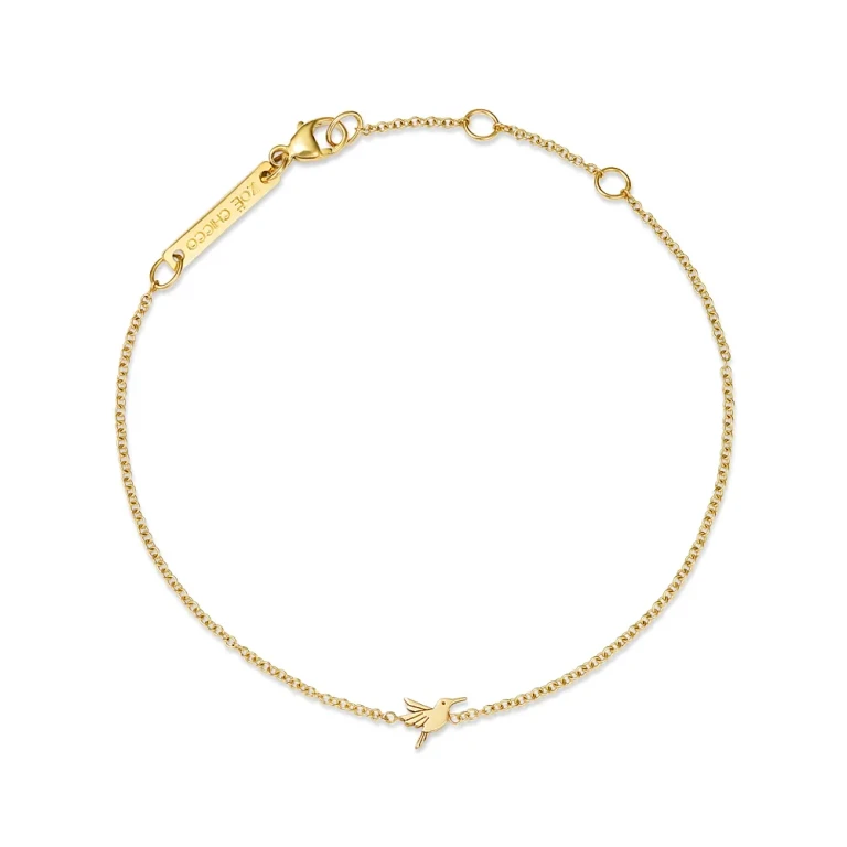 Zoe Chicco 14K Yellow Gold Itty Bitty Symbols Hummingbird Link Chain Bracelet