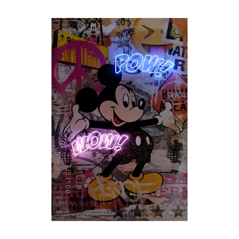 Mickey Mouse Neon Art Print | Andrew Martin Pow Wow