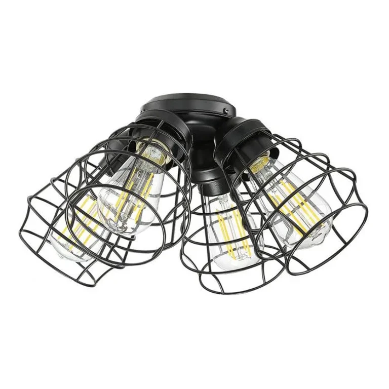 Flat Black LED Fan Light Kit from the Light Kit-Armed Collection