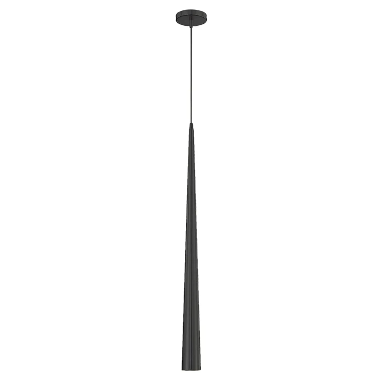 Black One Light Pendant from the Sliver Collection