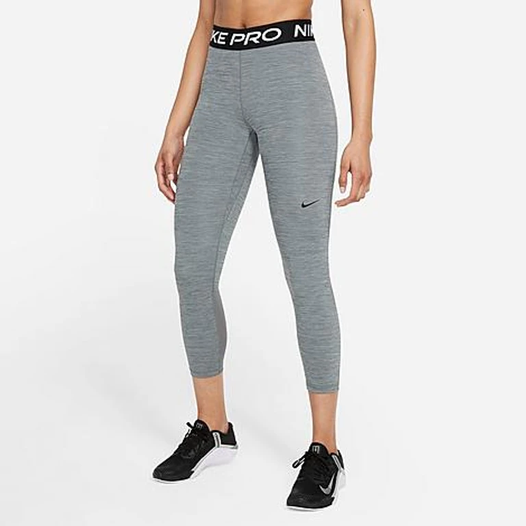 Nike Women's Pro 365 Mid-Rise Crop Leggings in Smoke Grey/Heather/Black Size: XS