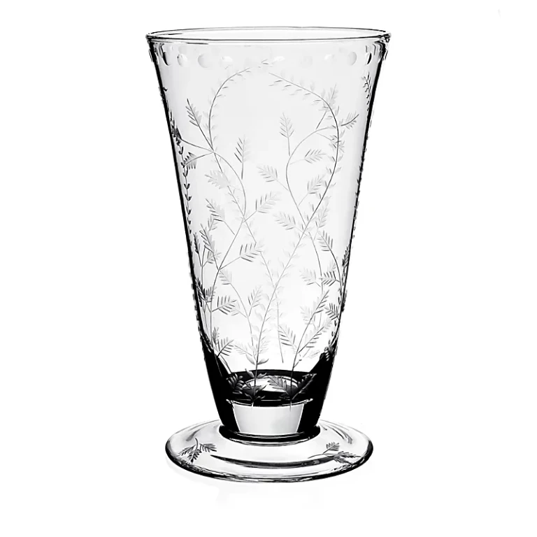 William Yeoward Crystal Fern Footed 12.5 Flower Vase