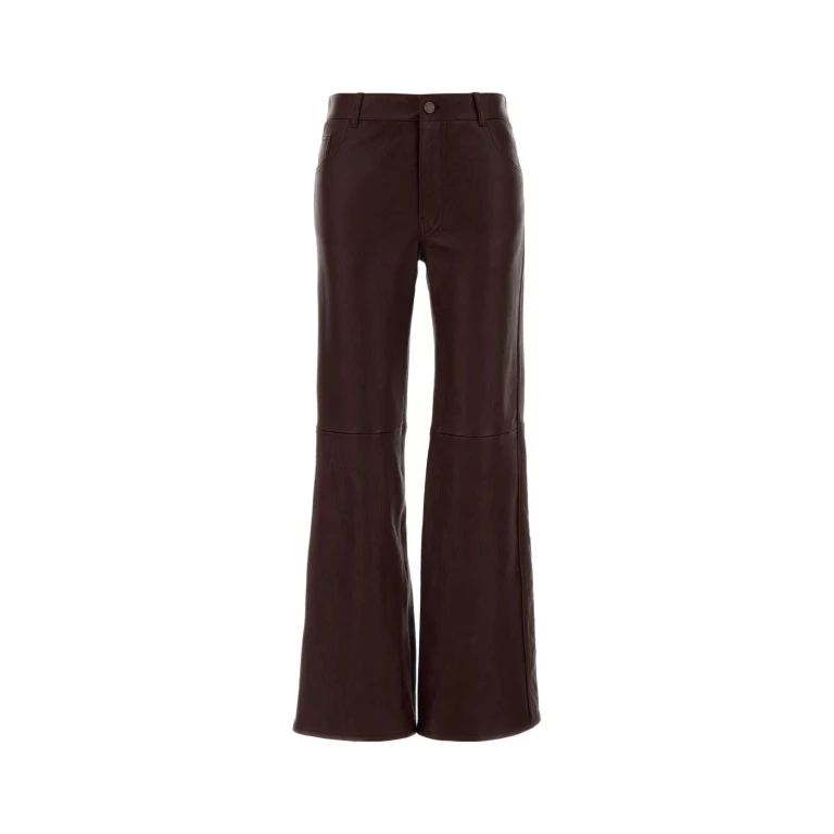 Chloé Flared Lambskin Leather Trousers