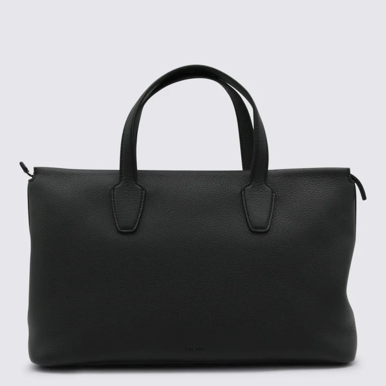 The Row Black Leather Marcel Top Handle Bag