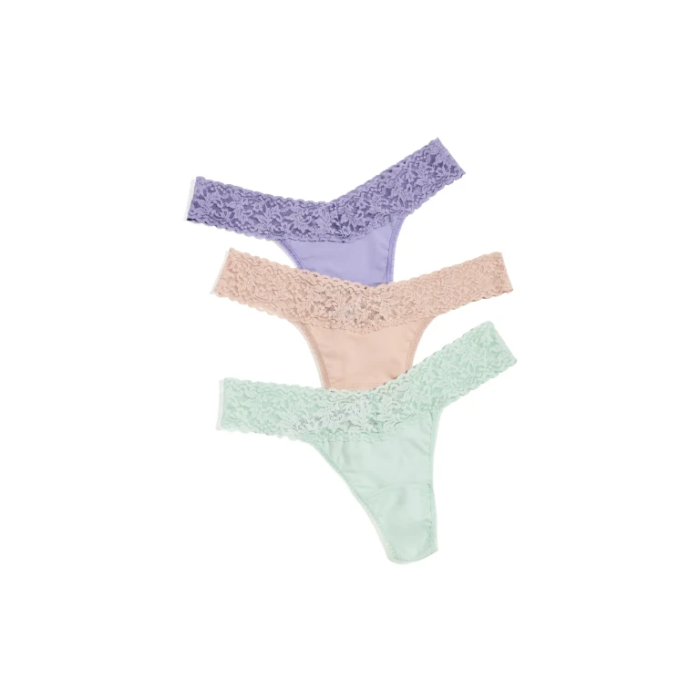 Hanky Panky Cotton Original Rise Thong 3 Pack Rlct One Size