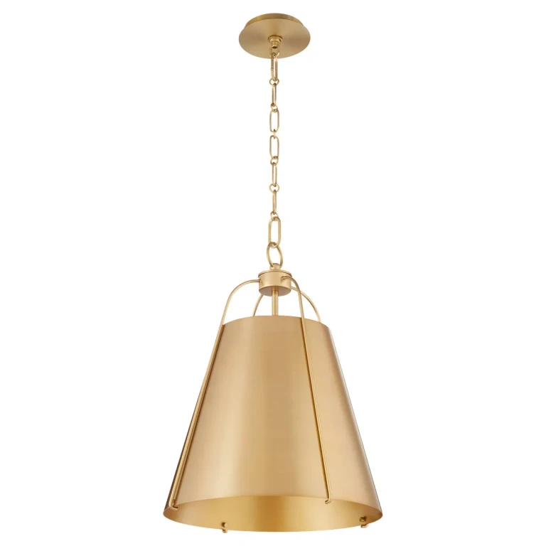 Aged Brass One Light Pendant from the Jamie Collection