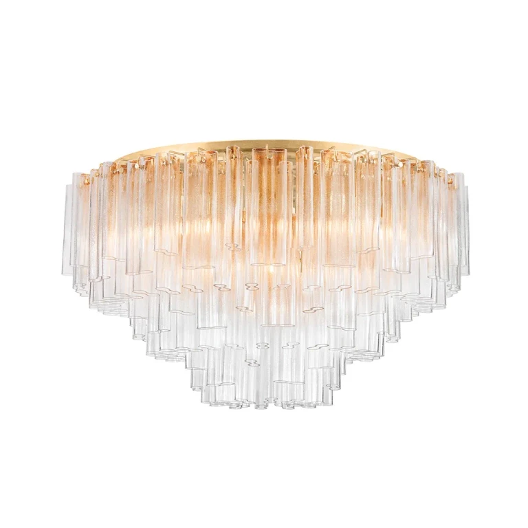 Vintage Gold Leaf 39 Light Semi Flush Mount from the Varenna Collection