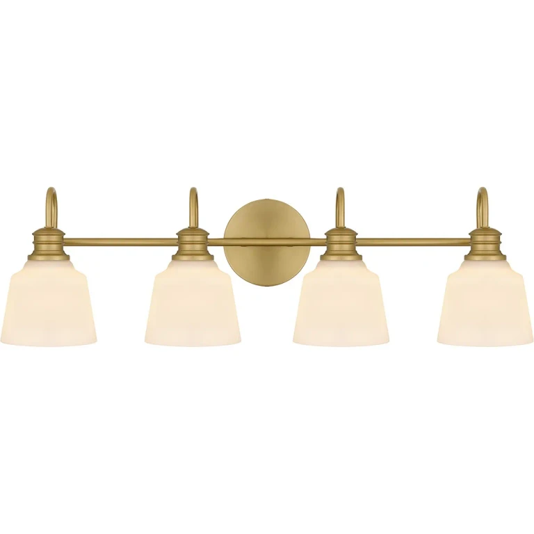 Aged Brass Four Light Bath from the Hinton Collection