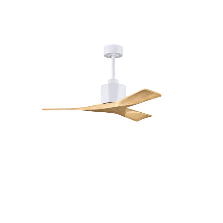 Nan 6-Speed DC 42 Ceiling Fan in Matte White with Light MapleTone blades