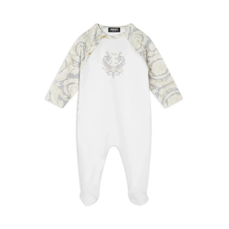 Versace Unisex Barocco Stretch Jersey Footie - Baby