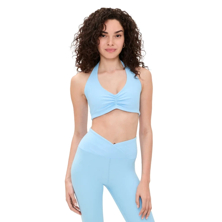 Year of Ours Stretch Halter Sports Bra Sky S