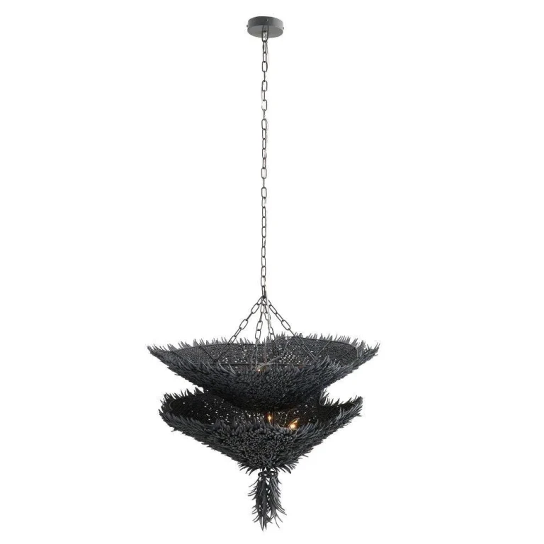 Matte Blue Gray Chandelier from the Aukland Collection