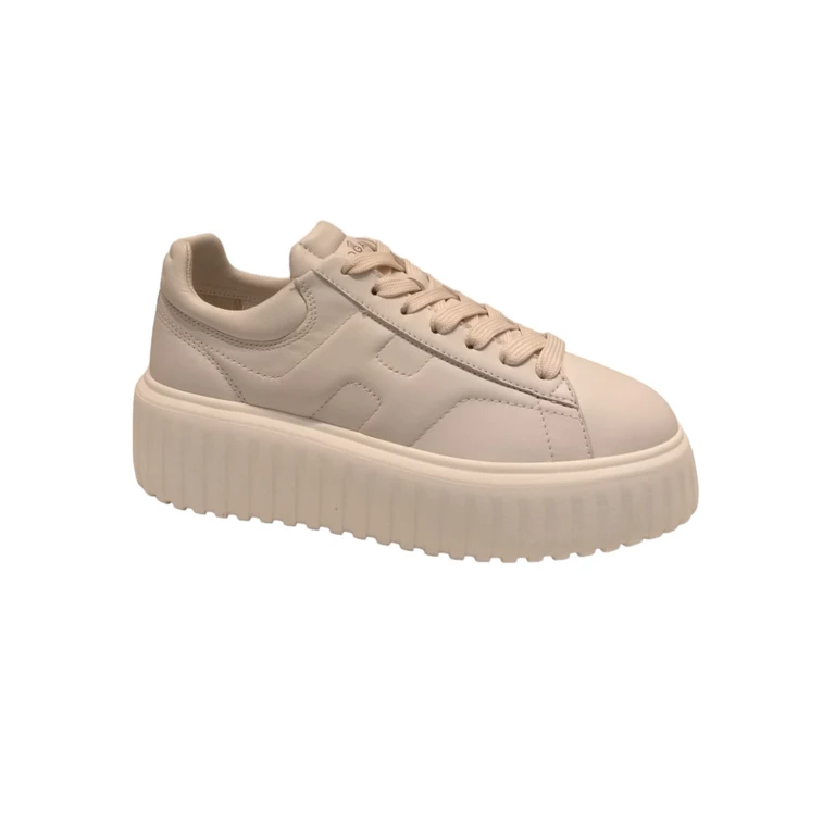 Hogan H-stripes Allacciato H White Calf Leather Shoe - Women