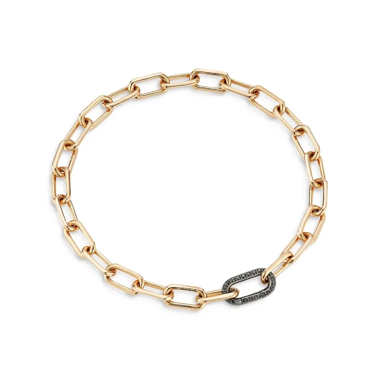 Walters Faith Men's 18K Black & Rose Gold Diamond Clasp Chain Link Bracelet
