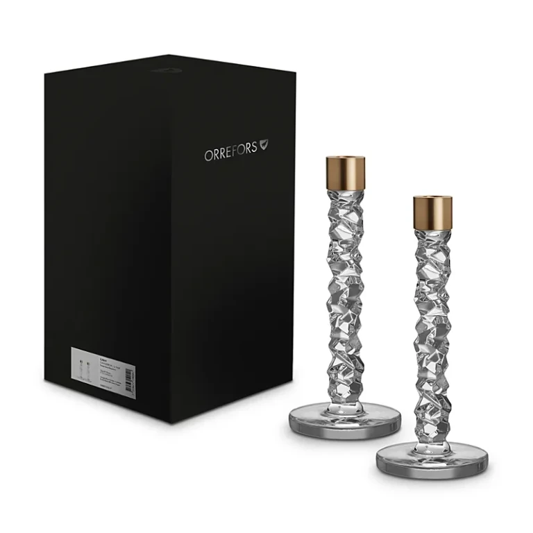 Orrefors Carat Candlesticks, Set of 2