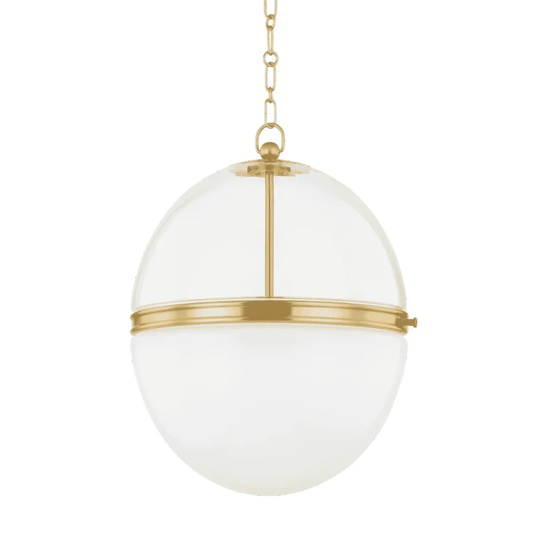 Aged Brass One Light Pendant from the Donnell Collection