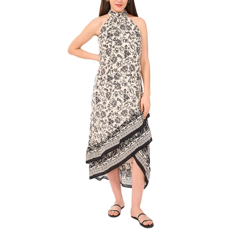 Vince Camuto Halter Neck Sleeveless Maxi Dress