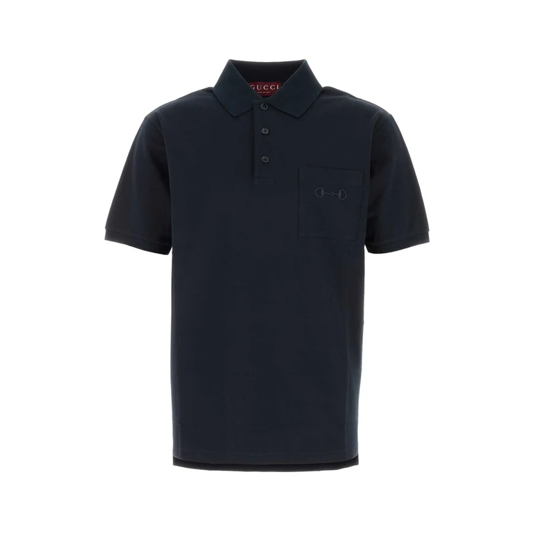 Gucci Midnight Blue Stretch Piquet Polo Shirt Nightskymix Exterior: Cotton Elastane - Men