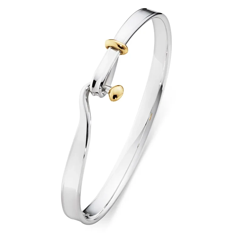 Georg Jensen 18K Yellow Gold & Sterling Silver Torun Bangle Bracelet