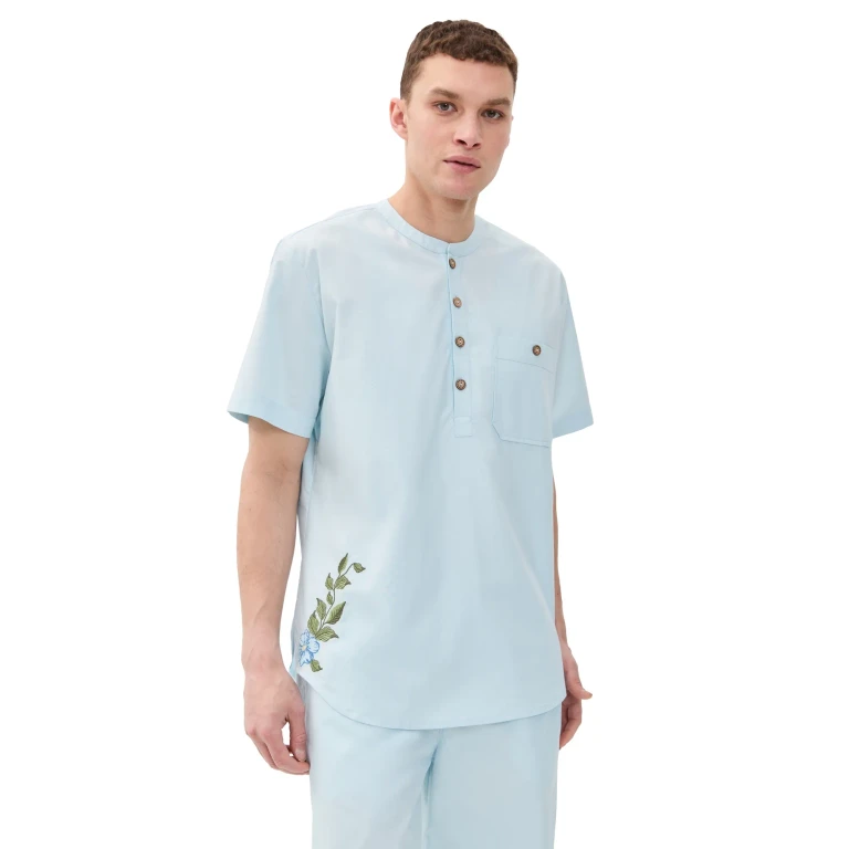 Fanm Mon Orhun Linen Shirt Light Blue L