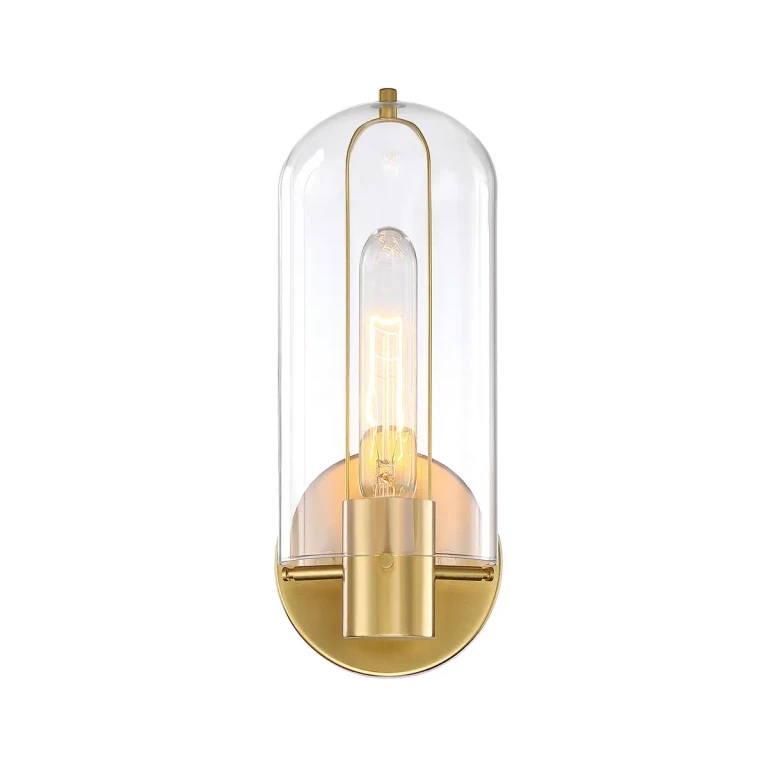 Brushed Gold One Light Wall Sconce from the Skylar Collection