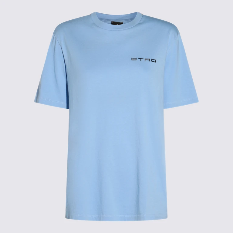Etro T-Shirts And Polos Blue Cotone - Women